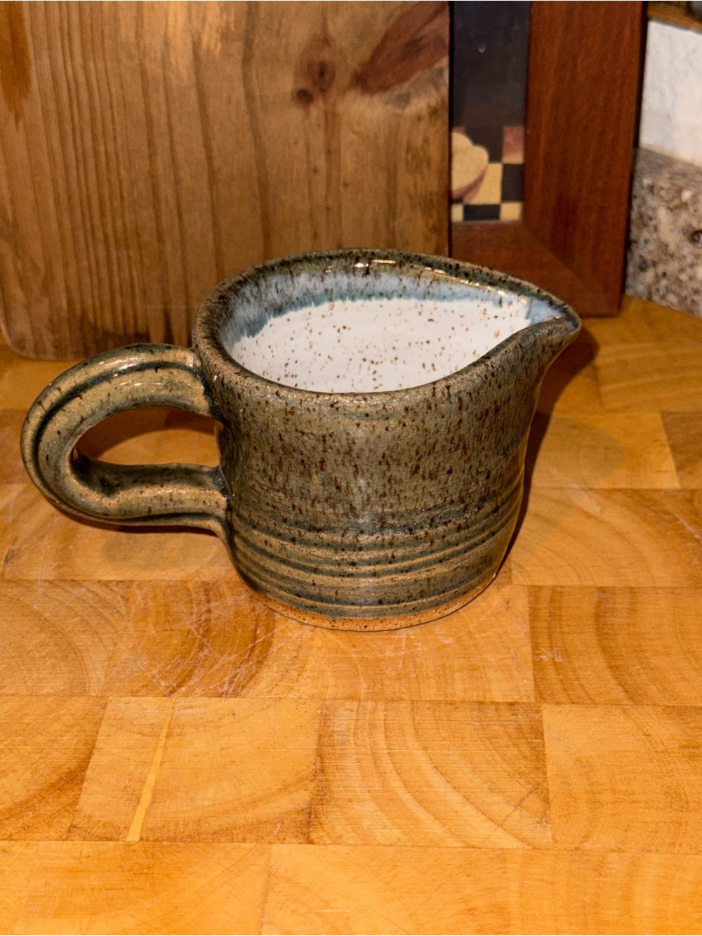 Signed Abbott Studio Pottery Creamer | Rustic Farmhouse Cream Jug